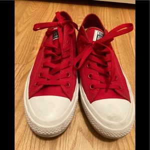Red converse Chuck Taylor with Lunarlon